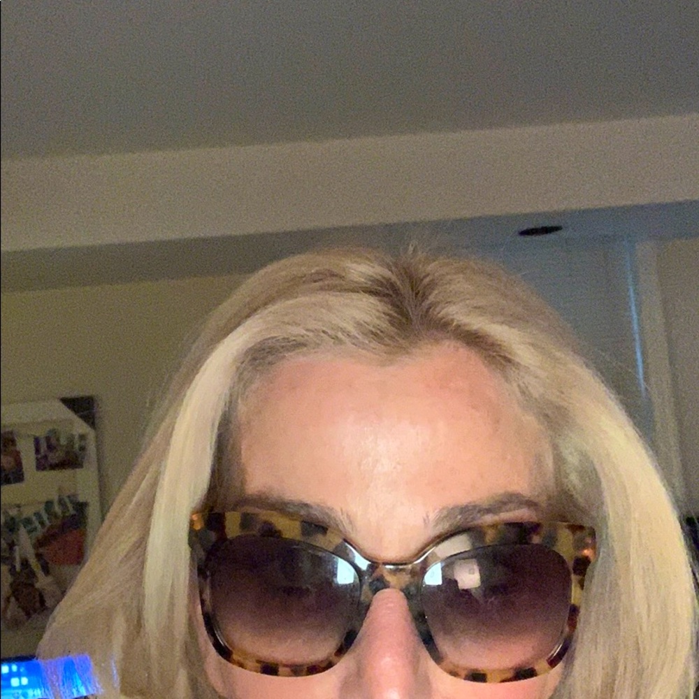 Prada tortoise shell sunglasses with case